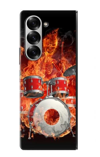 S1431 crâne de tambour Etui Coque Housse pour Samsung Galaxy Z Fold 6