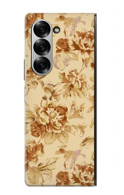 S2180 Motif Fleur Floral Millésime Etui Coque Housse pour Samsung Galaxy Z Fold 6