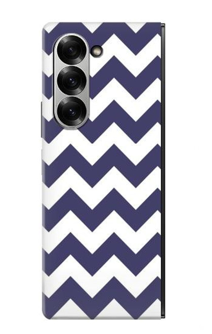 S2345 Marine Bleu Shavron Zig zag Etui Coque Housse pour Samsung Galaxy Z Fold 6