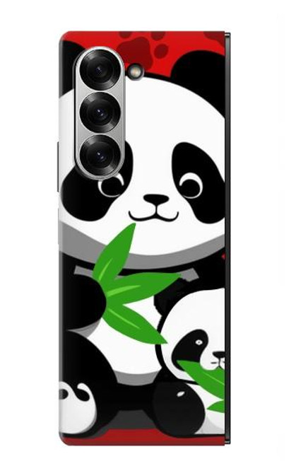 S3929 Panda mignon mangeant du bambou Etui Coque Housse pour Samsung Galaxy Z Fold 6