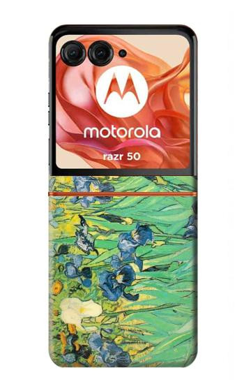 S0210 Van Gogh Irises Etui Coque Housse pour Motorola Razr 70,60,50, Razr (2026, 2025, 2024)