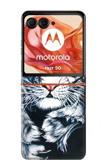 S0265 Tigre blanc Etui Coque Housse pour Motorola Razr 70,60,50, Razr (2026, 2025, 2024)