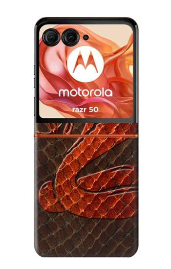 S0663 Cobra Serpent Peau Etui Coque Housse pour Motorola Razr 70,60,50, Razr (2026, 2025, 2024)
