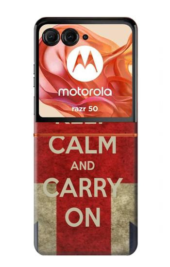 S0674 Garder le calme et continuer Etui Coque Housse pour Motorola Razr 70,60,50, Razr (2026, 2025, 2024)