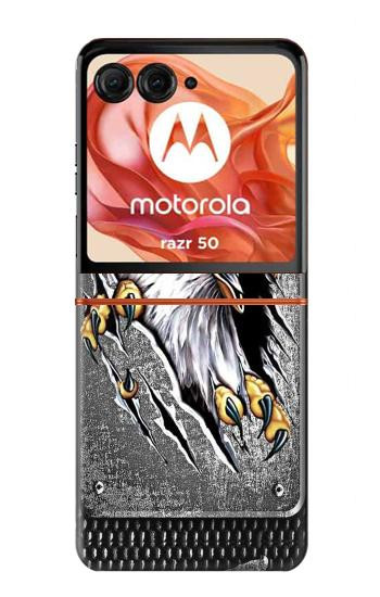 S0855 Aigle Métal Etui Coque Housse pour Motorola Razr 70,60,50, Razr (2026, 2025, 2024)