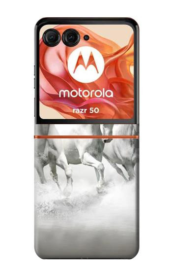 S0933 Cheval Blanc Etui Coque Housse pour Motorola Razr 70,60,50, Razr (2026, 2025, 2024)
