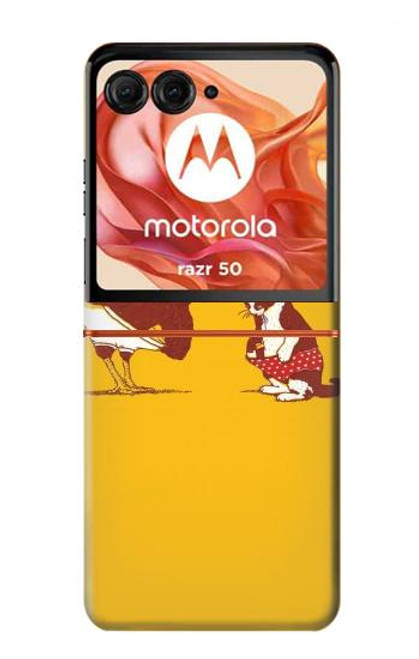 S1093 Coq de chat et blague Etui Coque Housse pour Motorola Razr 50