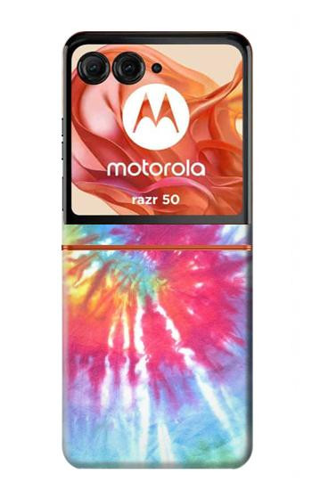 S1697 Tie Dye coloré imprimé graphique Etui Coque Housse pour Motorola Razr 70,60,50, Razr (2026, 2025, 2024)