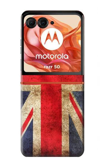 S2303 Drapeau britannique UK Millésime Etui Coque Housse pour Motorola Razr 70,60,50, Razr (2026, 2025, 2024)