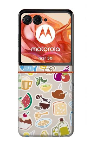 S2321 Aliments et boissons sans soudure Etui Coque Housse pour Motorola Razr 70,60,50, Razr (2026, 2025, 2024)