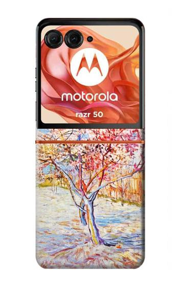 S2450 Van Gogh Fleur de Pêcher Etui Coque Housse pour Motorola Razr 70,60,50, Razr (2026, 2025, 2024)
