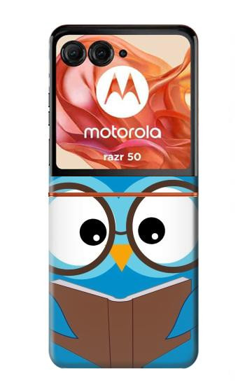 S2521 Nerd Mignon Chouette Dessin animé Etui Coque Housse pour Motorola Razr 70,60,50, Razr (2026, 2025, 2024)