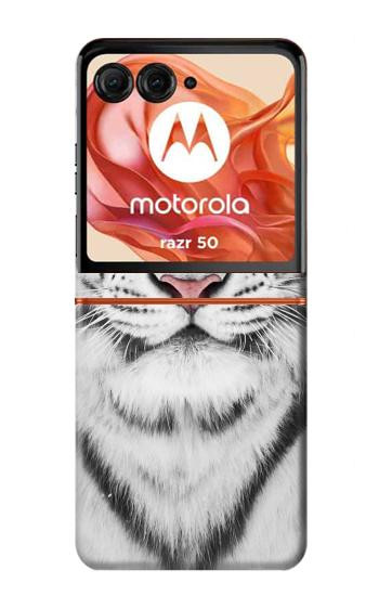 S2553 Tigre blanc Etui Coque Housse pour Motorola Razr 70,60,50, Razr (2026, 2025, 2024)