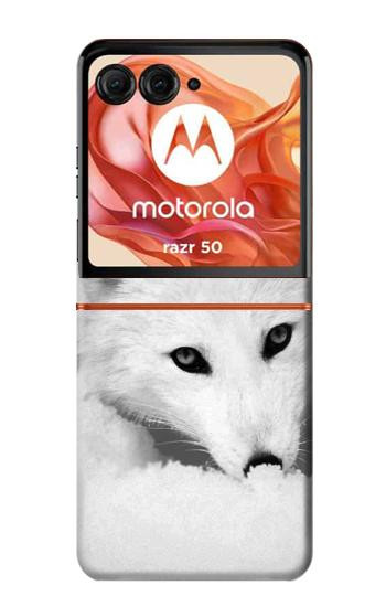 S2569 Blanc arctique Renard Etui Coque Housse pour Motorola Razr 70,60,50, Razr (2026, 2025, 2024)