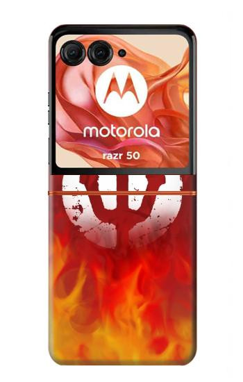S2803 Feu Rouge Diable Lance Symbole Etui Coque Housse pour Motorola Razr 70,60,50, Razr (2026, 2025, 2024)