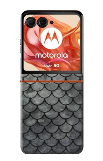 S2950 Echelle Argent Poisson Etui Coque Housse pour Motorola Razr 70,60,50, Razr (2026, 2025, 2024)