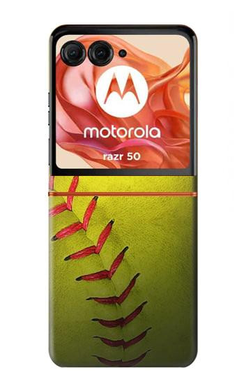 S3031 Softball balle jaune Etui Coque Housse pour Motorola Razr 70,60,50, Razr (2026, 2025, 2024)