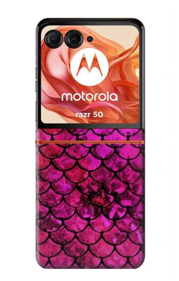 S3051 Rose Sirène écailles de poisson Etui Coque Housse pour Motorola Razr 70,60,50, Razr (2026, 2025, 2024)