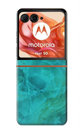 S3147 Aqua Marbre Pierre Etui Coque Housse pour Motorola Razr 70,60,50, Razr (2026, 2025, 2024)