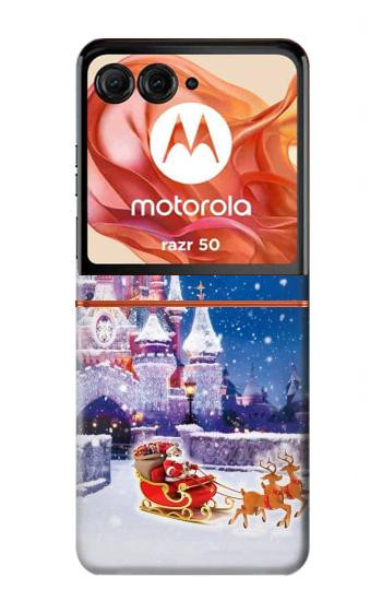 S3282 Château de Santa Noël Etui Coque Housse pour Motorola Razr 70,60,50, Razr (2026, 2025, 2024)