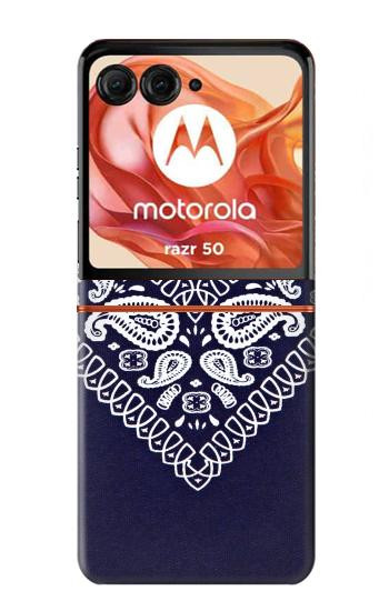 S3357 Marine Bleu Bandana Motif Etui Coque Housse pour Motorola Razr 70,60,50, Razr (2026, 2025, 2024)