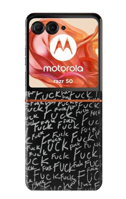 S3478 Mots drôles Noirboard Etui Coque Housse pour Motorola Razr 50