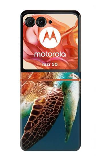 S3497 Vert tortue de mer Etui Coque Housse pour Motorola Razr 70,60,50, Razr (2026, 2025, 2024)