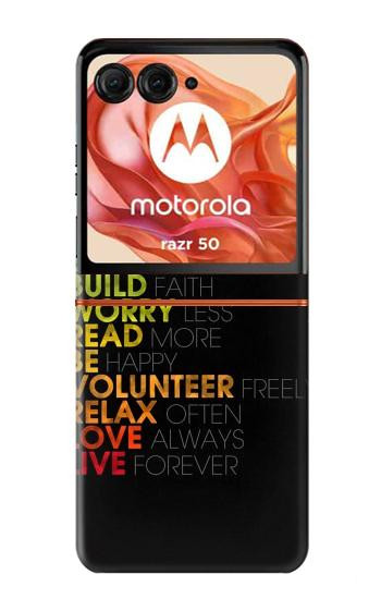 S3523 À des mots Pensez Positifs Etui Coque Housse pour Motorola Razr 70,60,50, Razr (2026, 2025, 2024)