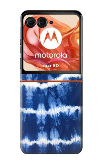 S3671 Tie Dye bleu Etui Coque Housse pour Motorola Razr 70,60,50, Razr (2026, 2025, 2024)