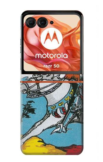 S3731 Carte de tarot chevalier des épées Etui Coque Housse pour Motorola Razr 70,60,50, Razr (2026, 2025, 2024)