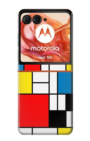 S3814 Composition de dessin au trait Piet Mondrian Etui Coque Housse pour Motorola Razr 70,60,50, Razr (2026, 2025, 2024)