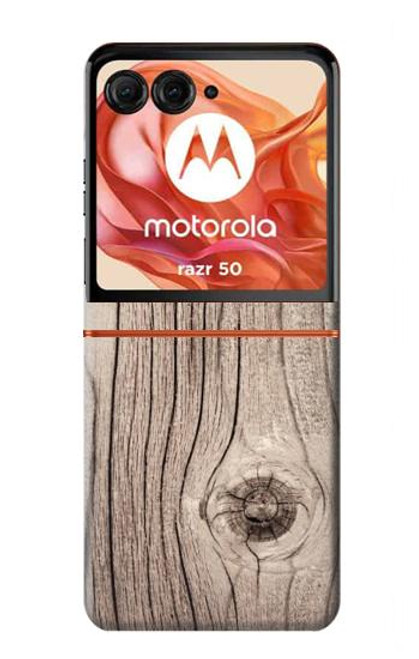 S3822 Graphique de la texture du bois imprimé Etui Coque Housse pour Motorola Razr 50