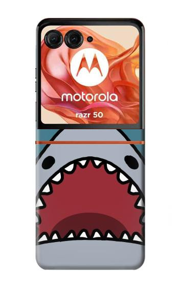 S3825 Plongée en mer de requin de dessin animé Etui Coque Housse pour Motorola Razr 70,60,50, Razr (2026, 2025, 2024)