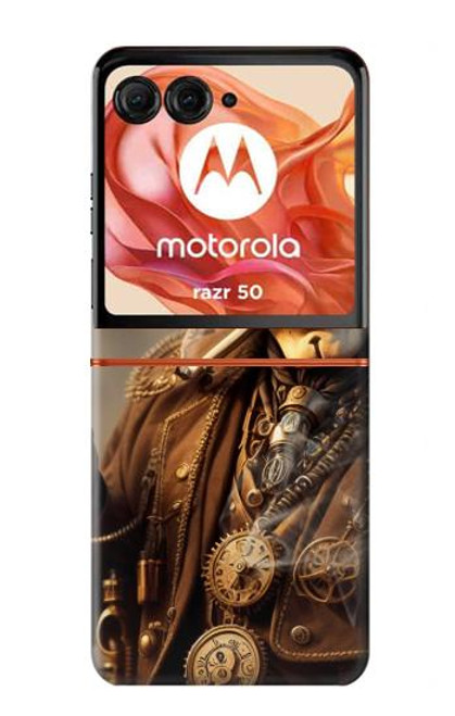 S3949 Crâne Steampunk Fumer Etui Coque Housse pour Motorola Razr 50