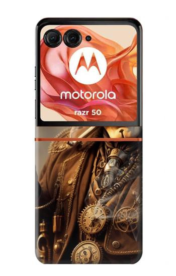 S3949 Crâne Steampunk Fumer Etui Coque Housse pour Motorola Razr 70,60,50, Razr (2026, 2025, 2024)