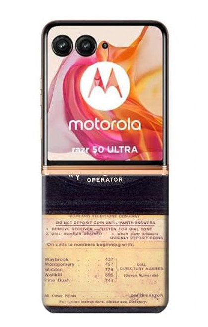 S0086 Vintage téléphone Etui Coque Housse pour Motorola Razr 50 Ultra