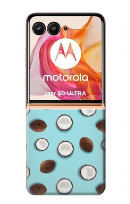 S3860 Motif à pois de noix de coco Etui Coque Housse pour Motorola Razr 50 Ultra