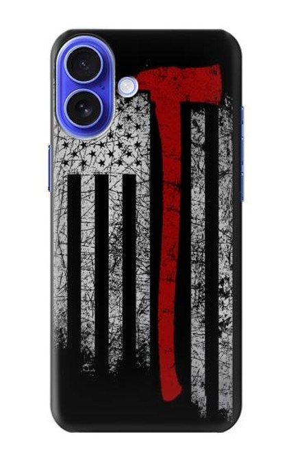 S3958 Drapeau de hache de pompier Etui Coque Housse pour iPhone 16