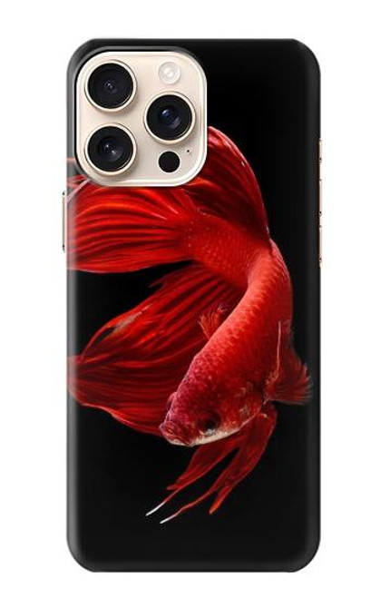 S2092 Rouge Poisson Combattant Etui Coque Housse pour iPhone 16 pro