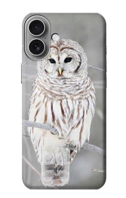 S1566 Milou Blanc Chouette Chouette Etui Coque Housse pour iPhone 16 plus