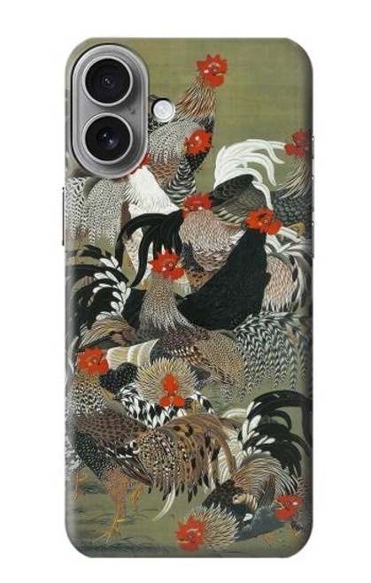 S2699 Ito Jakuchu Coq Etui Coque Housse pour iPhone 16 plus