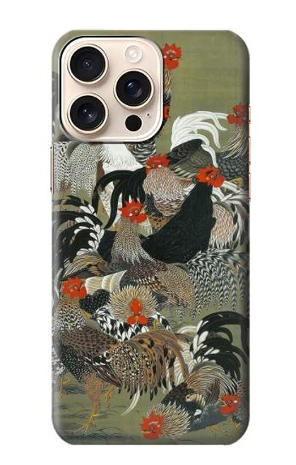 S2699 Ito Jakuchu Coq Etui Coque Housse pour iPhone 16 pro max