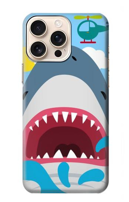 S3947 Caricature d'hélicoptère de requin Etui Coque Housse pour iPhone 16 pro max