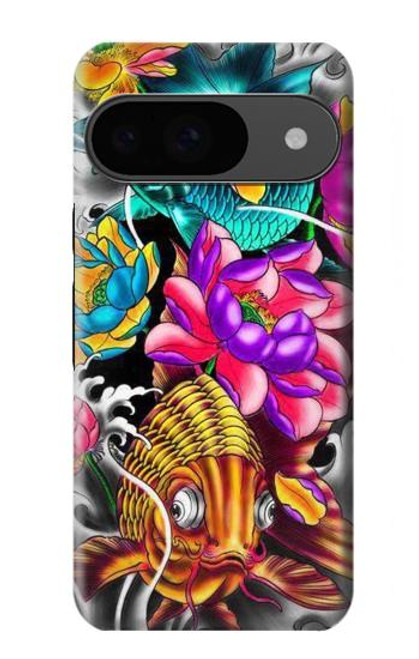 S1630 Poissons japonais Oriental Tatouage Etui Coque Housse pour Google Pixel 9