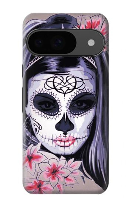 S3821 Sugar Skull Steampunk Fille Gothique Etui Coque Housse pour Google Pixel 9