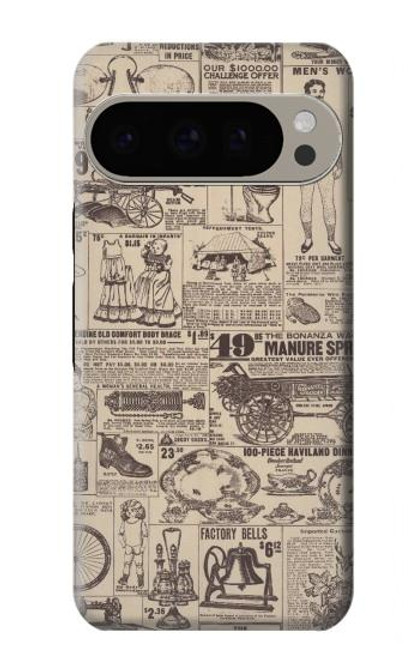 S3819 Papier Vintage rétro Etui Coque Housse pour Google Pixel 9 Pro