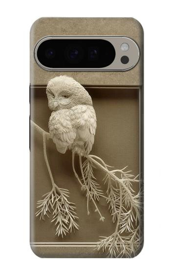 S1386 Sculpture papier Chouette Etui Coque Housse pour Google Pixel 9 Pro XL