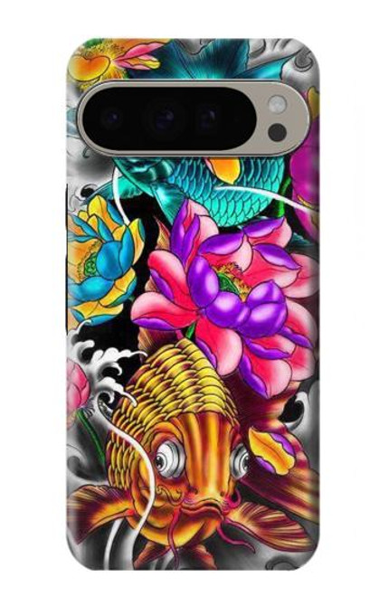 S1630 Poissons japonais Oriental Tatouage Etui Coque Housse pour Google Pixel 9 Pro XL