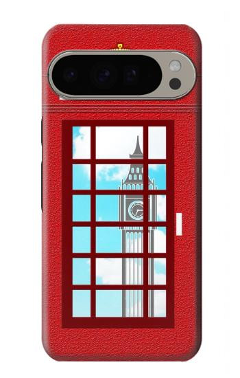 S2059 Angleterre britannique Cabine téléphonique Minimaliste Etui Coque Housse pour Google Pixel 9 Pro XL