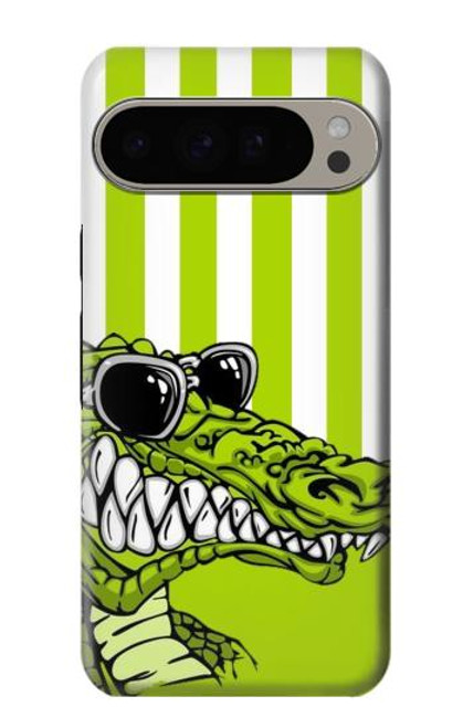 S2323 Crocodile vert drôle d'alligator Etui Coque Housse pour Google Pixel 9 Pro XL